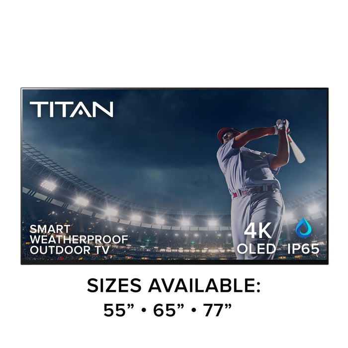 Titan Covered Patio Outdoor Smart TV 4K OLED 120hz Mil-Spec IP65 Weatherproof Nanocoated Dolby Atmos WiFi Bluetooth (MS-S90C)