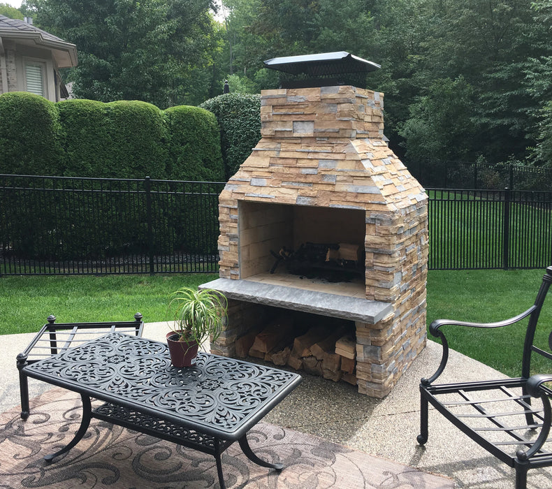 Stone Age Manufacturing 36" Patio Series Outdoor Fireplace with Straight Lintel