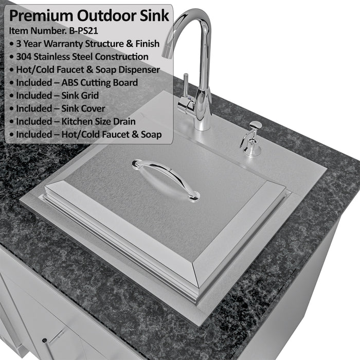 THE ALAMO 10 Foot Outdoor Cabinet Island Package with Hybrid Grill – SCPALAMO10
