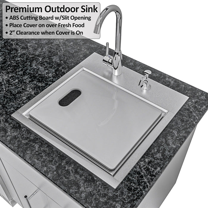 THE ALAMO 10 Foot Outdoor Cabinet Island Package with Hybrid Grill – SCPALAMO10