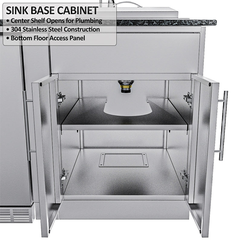 THE ALAMO 10 Foot Outdoor Cabinet Island Package with Hybrid Grill – SCPALAMO10