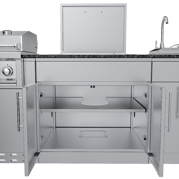 THE ALAMO 10 Foot Outdoor Cabinet Island Package with Hybrid Grill – SCPALAMO10