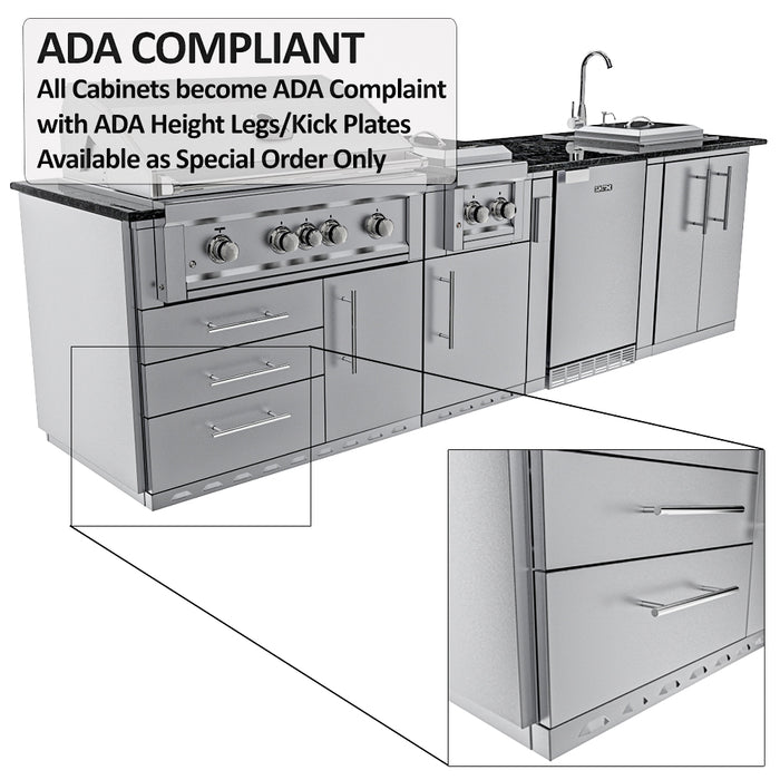 THE ALAMO 10 Foot Outdoor Cabinet Island Package with Hybrid Grill – SCPALAMO10