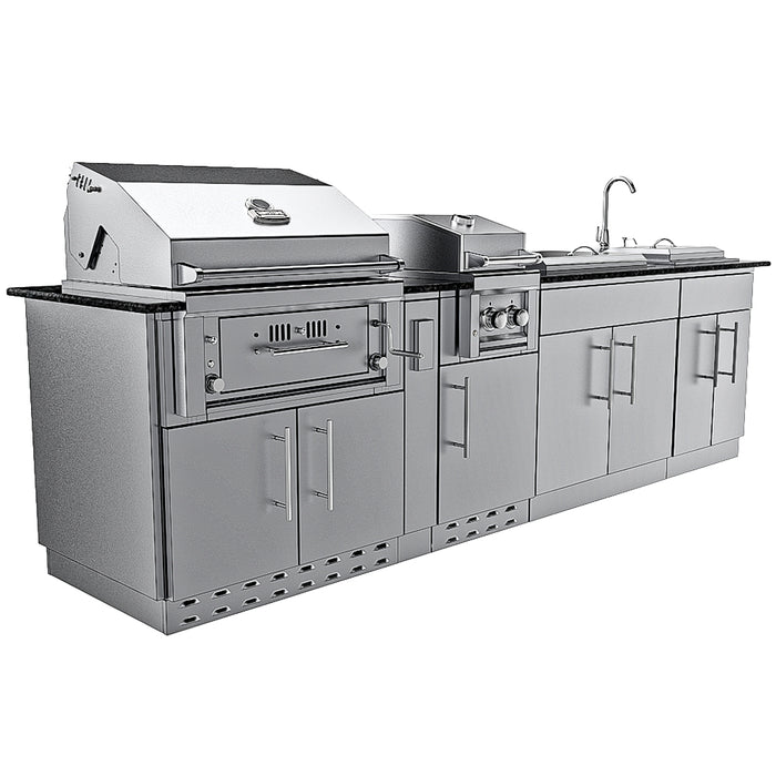 THE ALAMO 10 Foot Outdoor Cabinet Island Package with Hybrid Grill – SCPALAMO10