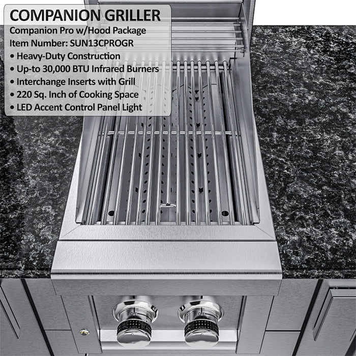 THE ALAMO 10 Foot Outdoor Cabinet Island Package with Hybrid Grill – SCPALAMO10