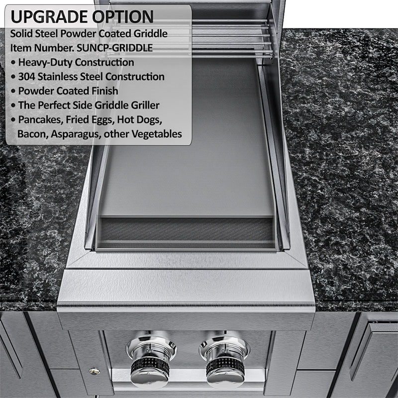 THE ALAMO 10 Foot Outdoor Cabinet Island Package with Hybrid Grill – SCPALAMO10