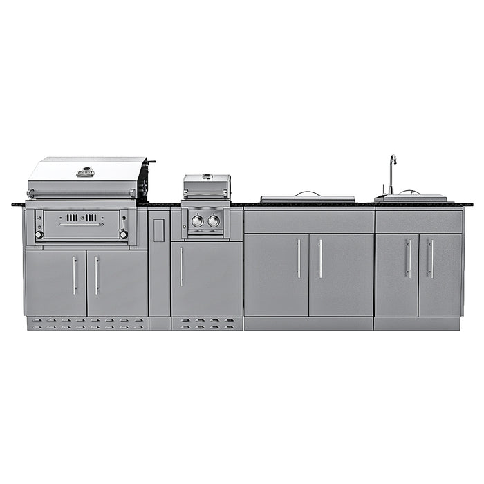 THE ALAMO 10 Foot Outdoor Cabinet Island Package with Hybrid Grill – SCPALAMO10