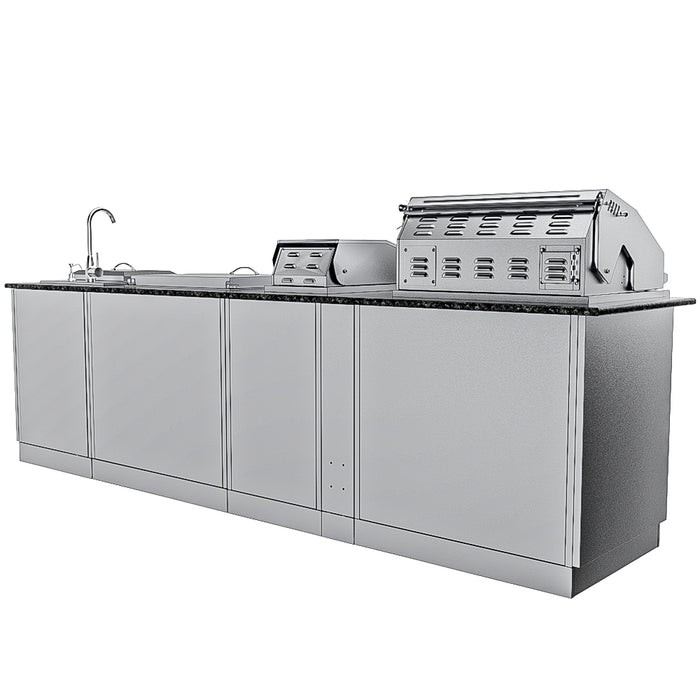 THE ALAMO 10 Foot Outdoor Cabinet Island Package with Hybrid Grill – SCPALAMO10