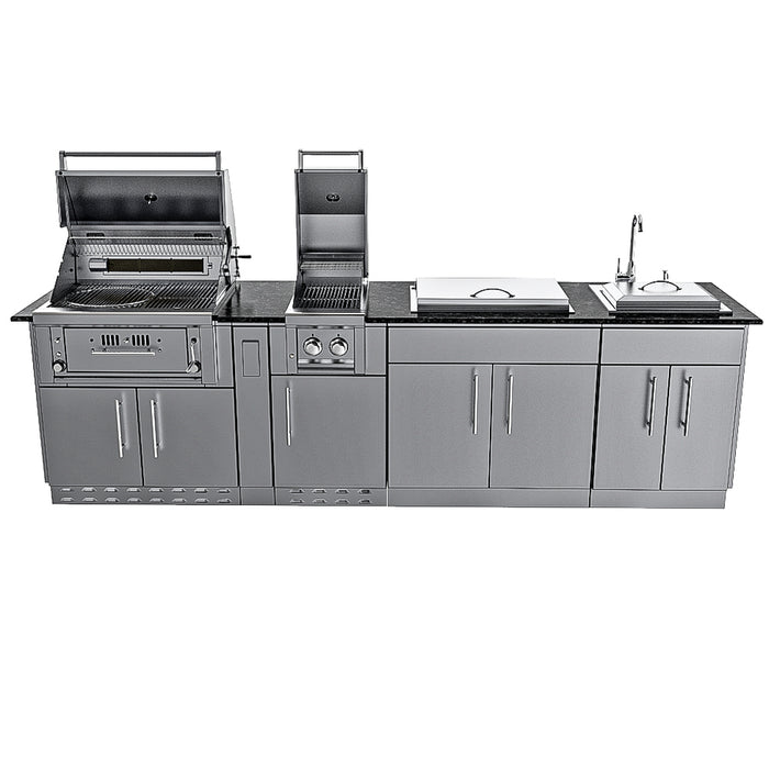 THE ALAMO 10 Foot Outdoor Cabinet Island Package with Hybrid Grill – SCPALAMO10