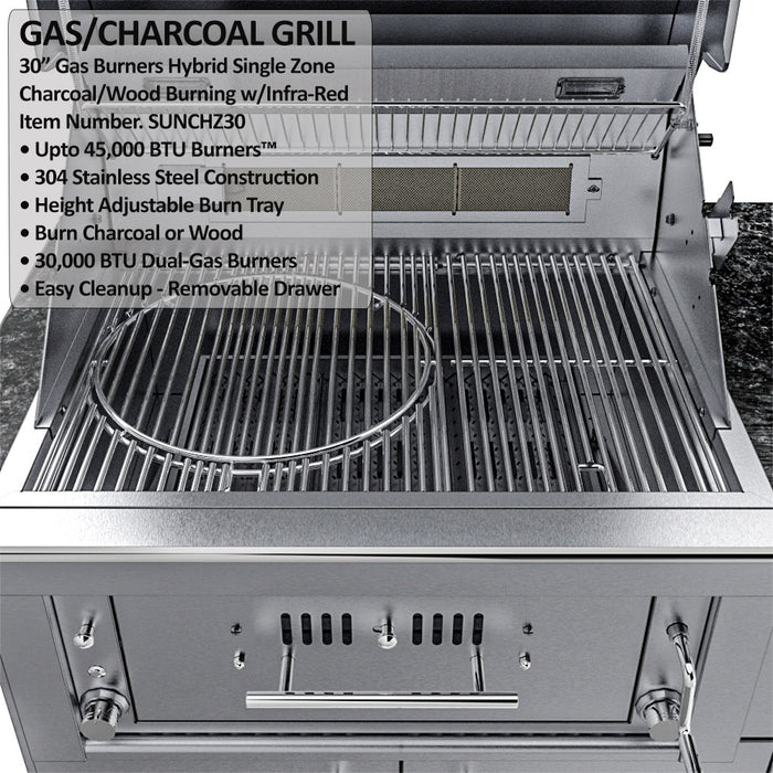 THE ALAMO 10 Foot Outdoor Cabinet Island Package with Hybrid Grill – SCPALAMO10