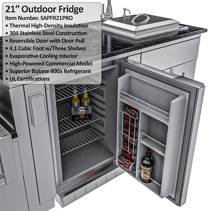 THE ALAMO 10 Foot Outdoor Cabinet Island Package with Hybrid Grill – SCPALAMO10
