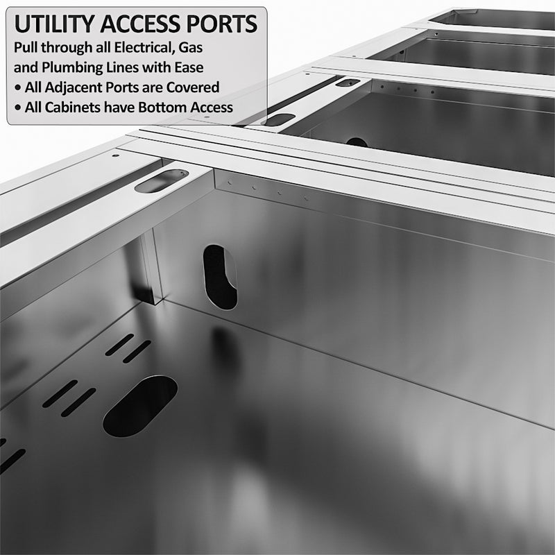 THE ALAMO 10 Foot Outdoor Cabinet Island Package with Hybrid Grill – SCPALAMO10