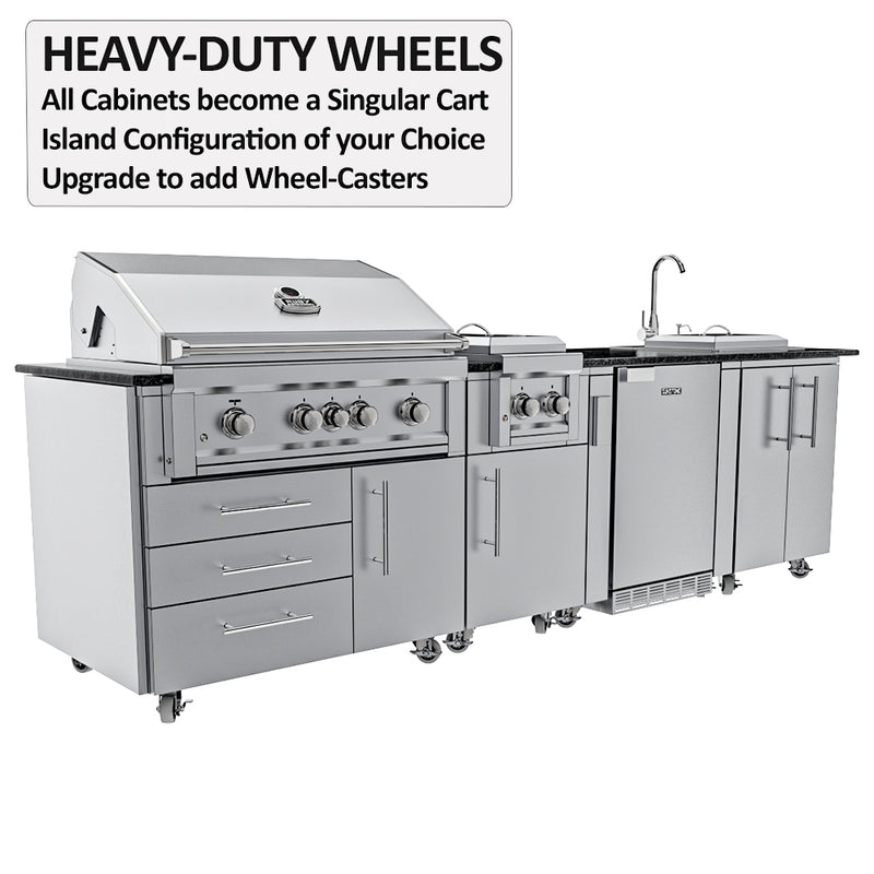 THE ALAMO 10 Foot Outdoor Cabinet Island Package with Hybrid Grill – SCPALAMO10
