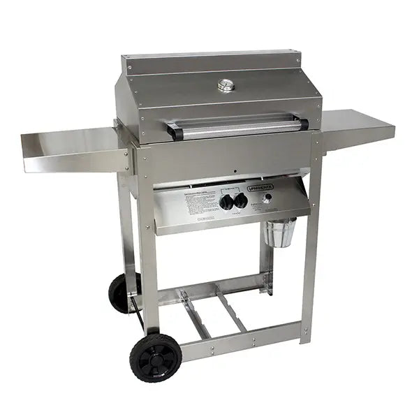 Phoenix SDRIVDDP 53 Inch Freestanding Liquid Propane Grill with 2 Standard Burners, 400 sq. inch Grilling Surface Size, Side Table, Stainless Steel Side Shelves in Stainless Steel