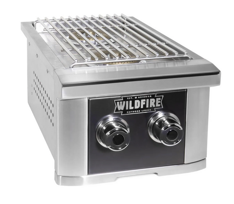Wildfire Ranch PRO Double Side Burner, Black 304 Stainless Steel - WF-DBLSBRN-RH-NG(LP)