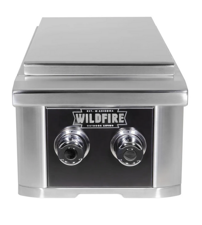 Wildfire Ranch PRO Double Side Burner, Black 304 Stainless Steel - WF-DBLSBRN-RH-NG(LP)