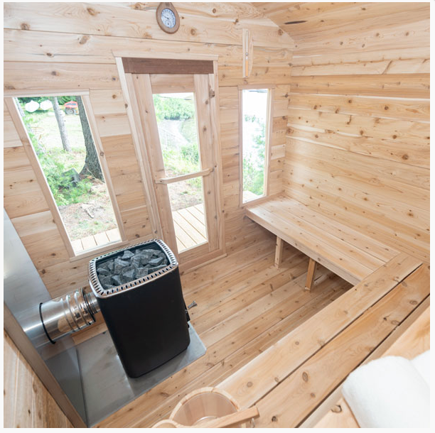 Dundalk Canadian CT Georgian Cabin Sauna | 2-6 People | Wood or Electric Heater  Dundalk Leisurecraft   