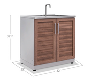 Outdoor Kitchen 10-piece Grove Stainless Steel with Drop-In Stainless Steel Platinum Grill outdoor funiture New Age   