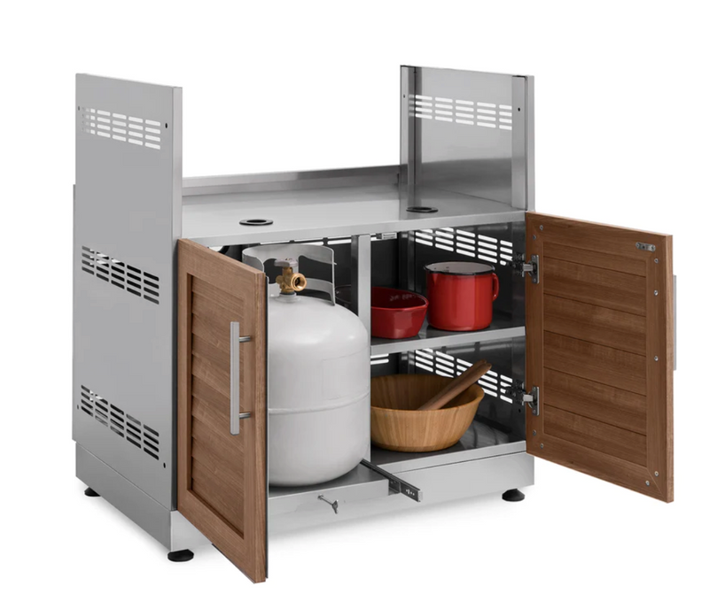 Outdoor Kitchen 10-piece Grove Stainless Steel with Drop-In Stainless Steel Platinum Grill outdoor funiture New Age   