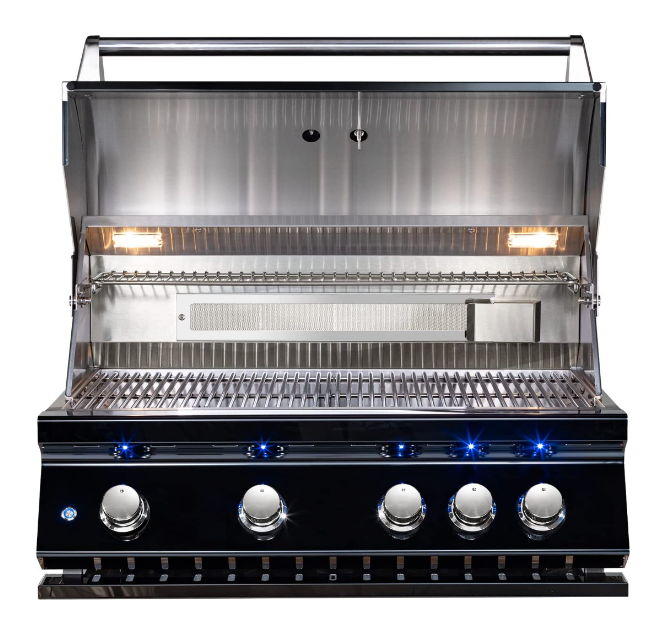 Bonfire Built-In 4 Burner Black +Cover+Rotisserie + Lifetime Warranty BBQ GRILL Bonfire Barbecue grills   