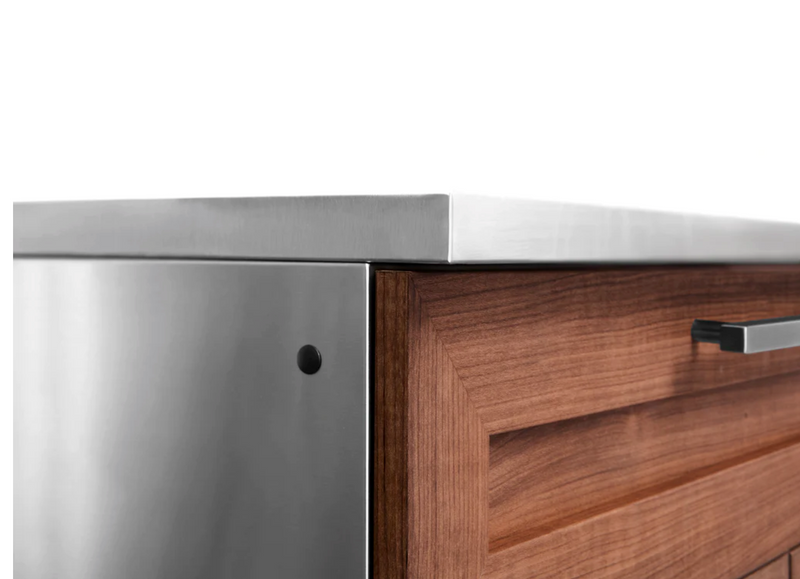 Outdoor Kitchen Stainless Steel 4 Piece Cabinet Set with Bar, Sink and Kamado Cabinet + Kamado + Countertop