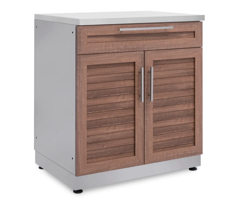 Outdoor Kitchen Stainless Steel 4 Piece Cabinet Set with Bar, Sink and Kamado Cabinet + Kamado + Countertop