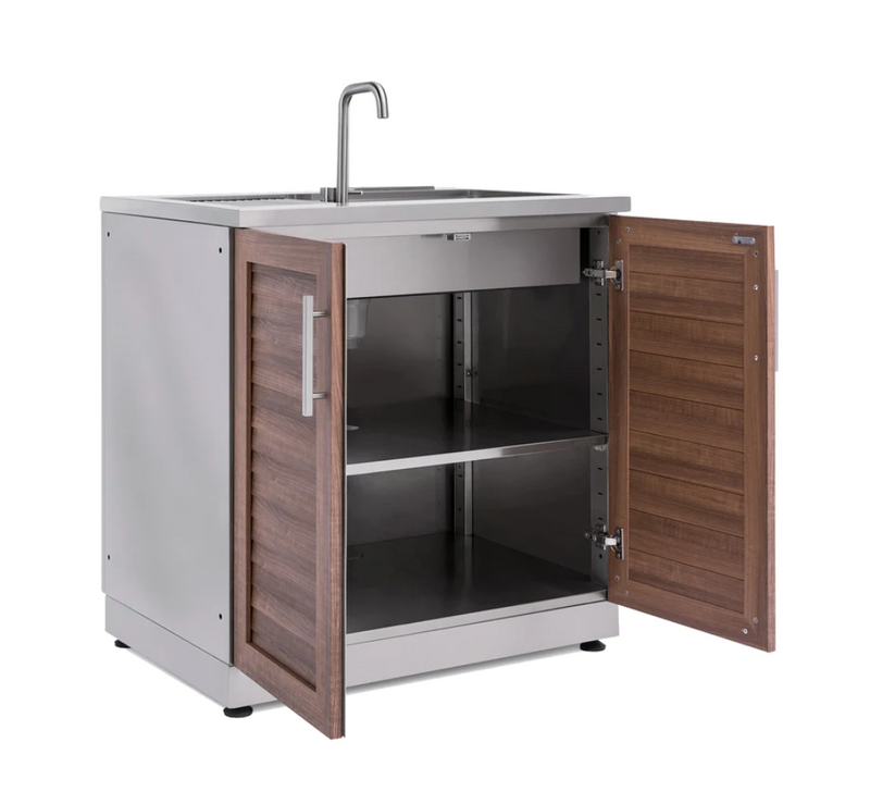 Outdoor Kitchen Stainless Steel Grove 2x Double Doors + Sink Cabinet