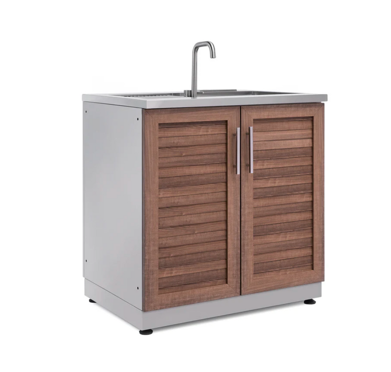 Outdoor Kitchen Stainless Steel Grove 2x Double Doors + Sink Cabinet