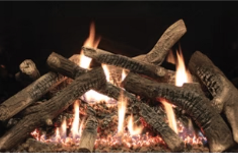 LOGSET 40" TRADITIONAL CHARRED CREAMIC