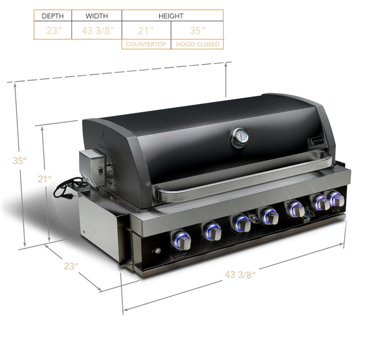 Mont Alpi 44" Black Stainless Steel Built-In Grill  (MABi805-BSS)