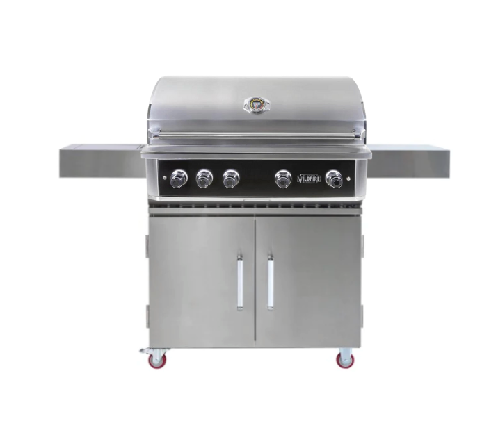 Wildfire Ranch PRO 42" Built-In Gas Grill, Black 304 Stainless Steel - On Cart