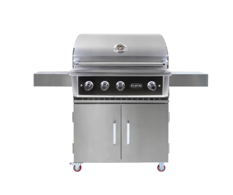 Wildfire Ranch PRO 36" Built-In Gas Grill, Black 304 Stainless Steel - On Cart