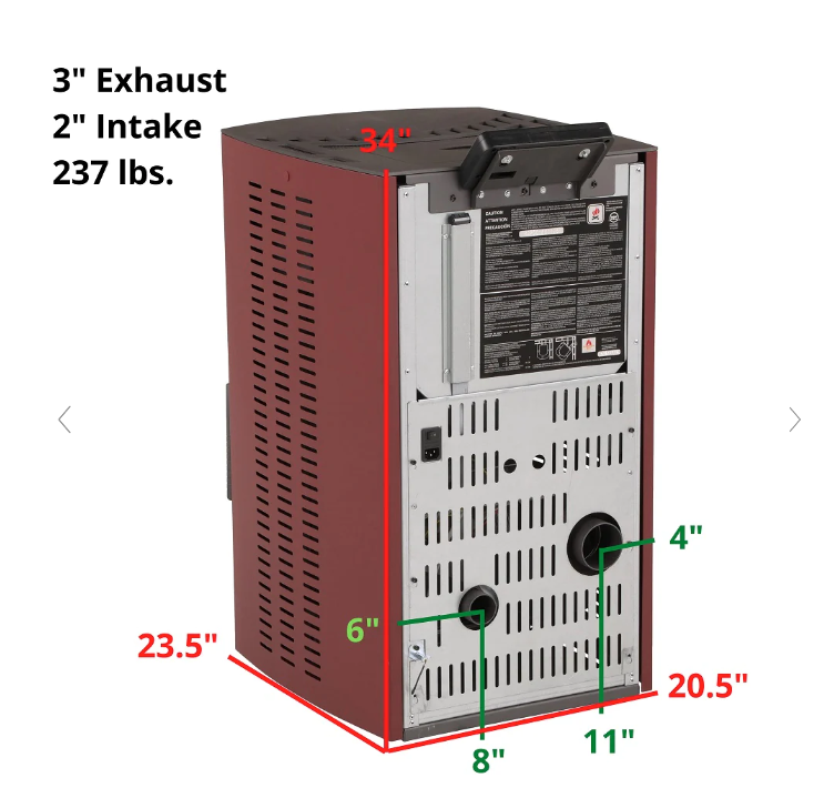 ComfortBilt HP50 2,200 sq. ft. Pellet Stove Auto Ignition 47 lb Hopper Burgundy New