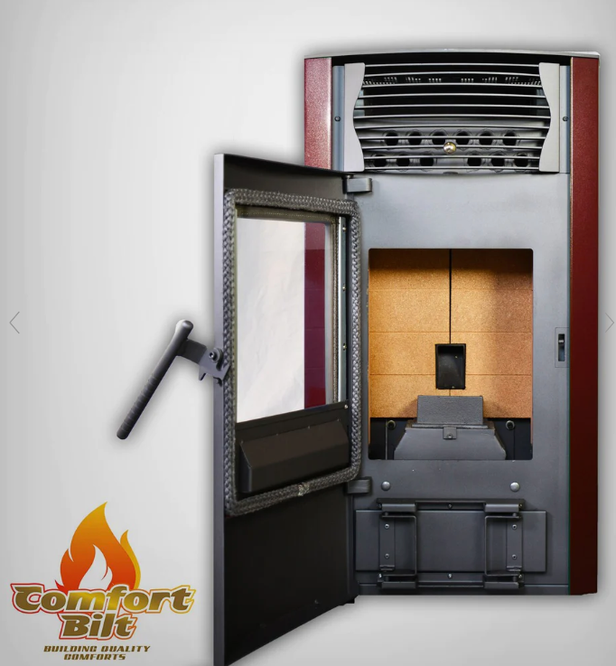 ComfortBilt HP50 2,200 sq. ft. Pellet Stove Auto Ignition 47 lb Hopper Burgundy New