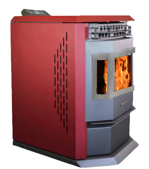 ComfortBilt HP22-SS 2,800 sq. ft. EPA Certified Pellet Stove with Auto Ignition 80 lb-Burgundy