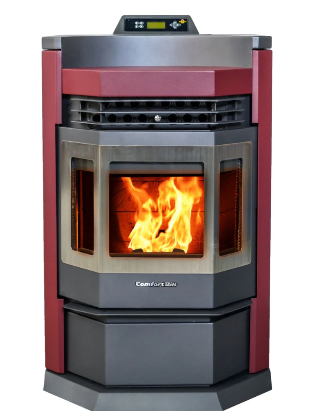 ComfortBilt HP22N-SS 2,800 sq. ft. EPA Certified Pellet Stove with Auto Ignition 80 lb-Burgundy