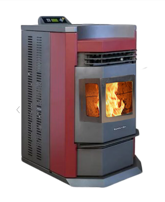 ComfortBilt HP22N-SS 2,800 sq. ft. EPA Certified Pellet Stove with Auto Ignition 80 lb-Burgundy