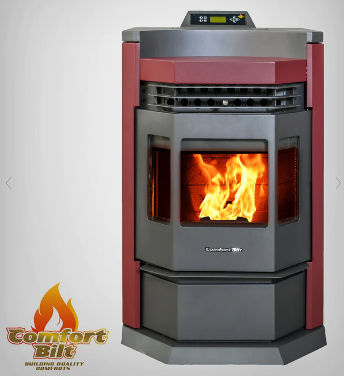 ComfortBilt HP22N 2,800 sq. ft. EPA Certified Pellet Stove with Auto Ignition 80 lb-Burgundy