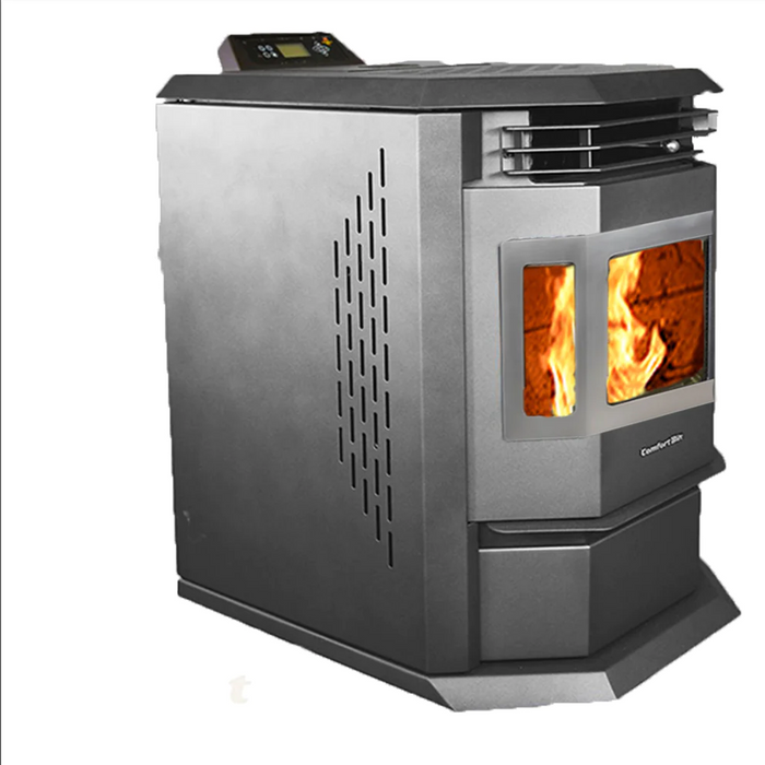 ComfortBilt HP22-SS 2,800 sq. ft. EPA Certified Pellet Stove with Auto Ignition 80 lb Black