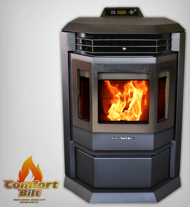 ComfortBilt HP22-SS 2,800 sq. ft. EPA Certified Pellet Stove with Auto Ignition 80 lb Black