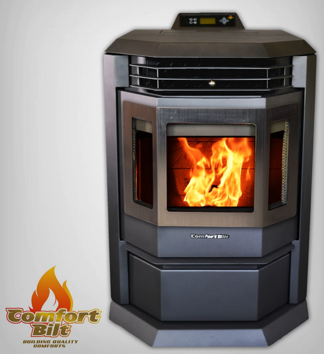 ComfortBilt HP22-SS 2,800 sq. ft. EPA Certified Pellet Stove with Auto Ignition 80 lb Black
