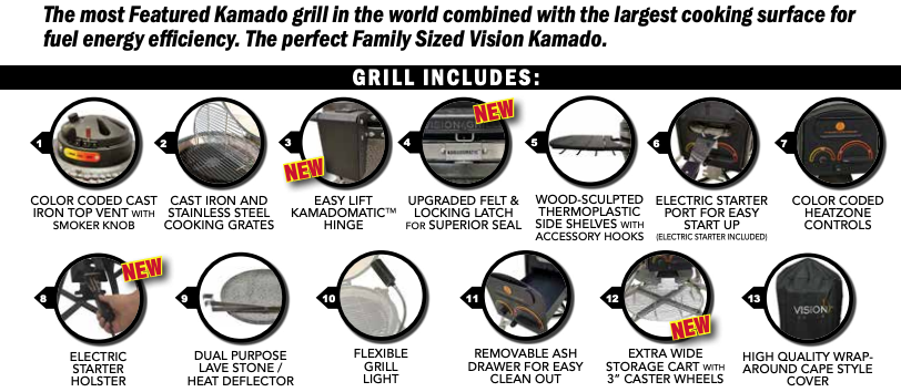 Vision XD702 Maxis Ceramic Kamado Grill- White