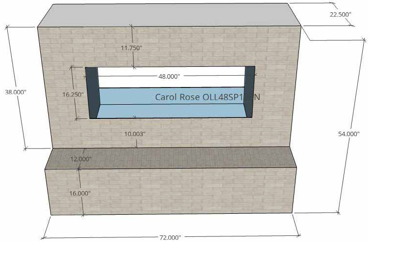 EZ Finish Outdoor Systems Ready To Finish 72 Inch See-Thru Fireplace ...