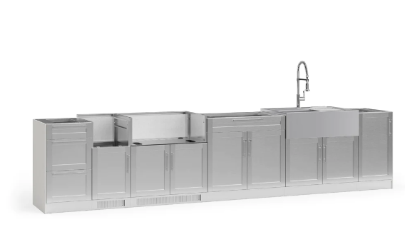 Outdoor Kitchen Signature Series 8 Piece Cabinet Set with Sink Cabinet