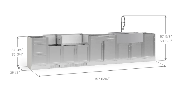 Outdoor Kitchen Signature Series 8 Piece Cabinet Set with Sink Cabinet