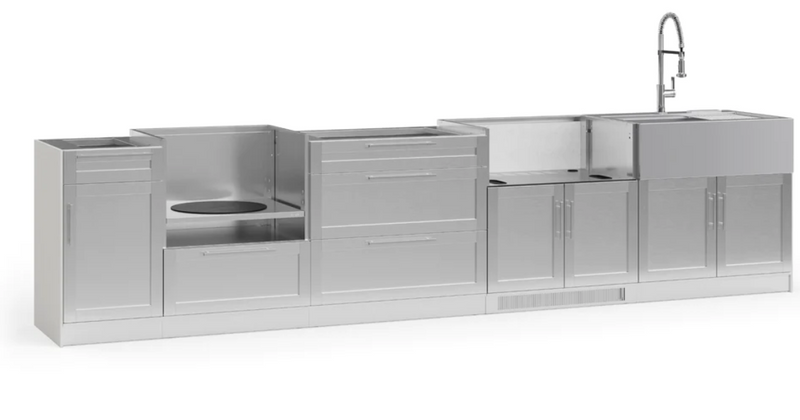 Outdoor Kitchen Signature Series 7 Piece Cabinet Set with Sink Cabinet