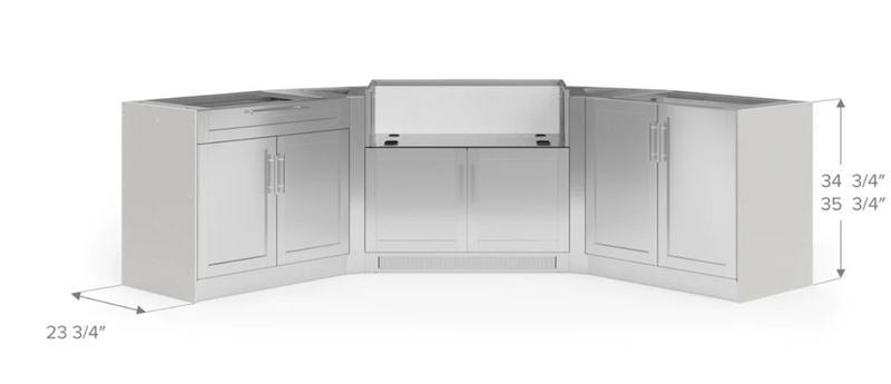 Outdoor Kitchen Signature Series 6 Piece U Shape Cabinet Set with Grill Cabinet