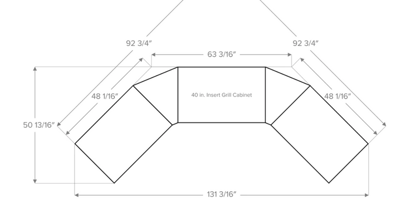 Outdoor Kitchen Signature Series 6 Piece U Shape Cabinet Set with Grill Cabinet