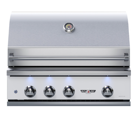 Delta Heat 32" Gas Grill with Infrared Rotisserie - White Control Panel, Color Edition DHBQ32R-W(LP/NG)