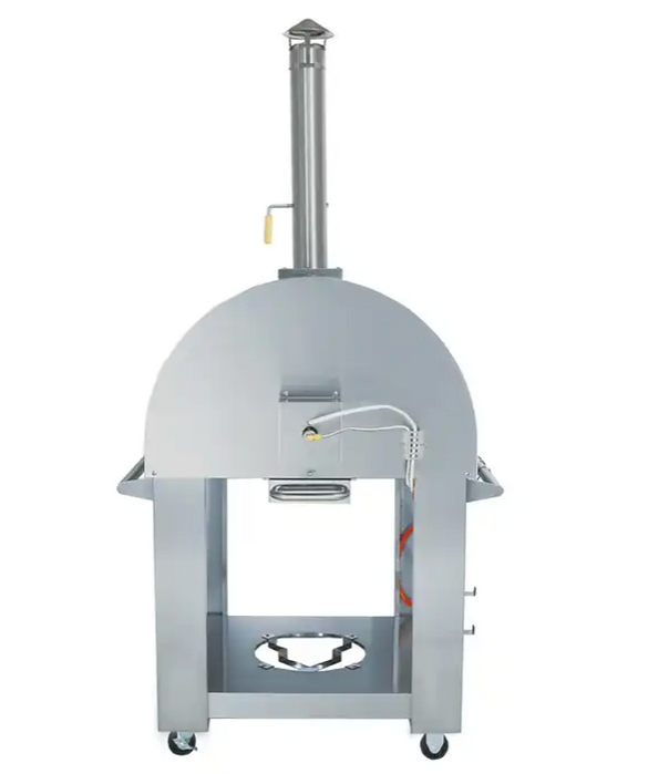 Kokomo 32 Inch Dual Fuel Gas or Wood Fired Stainless Steel Pizza Oven